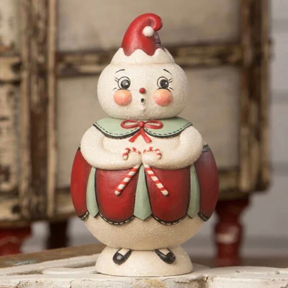 Bethany Lowe Johanna Parker Double Cane Candice Jolly Jar Snowman Christmas - Picture 1 of 8